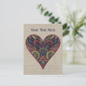 Tapestry Heart Collage Postkarte (Stehend Vorderseite)