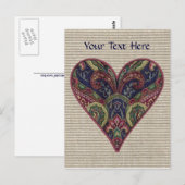 Tapestry Heart Collage Postkarte (Vorne/Hinten)