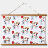 Tapestry-Hörnchen auf Feuerschneemann aus Holz Wandteppich Mit Holzrahmen (Vorne)