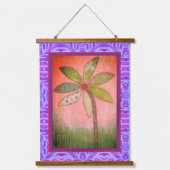 Tapestry - Large Whimsical Flower Wandteppich Mit Holzrahmen (Vorderseite)