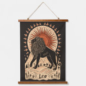 Tapestry Leo Celestial Zodiac Art Wandteppich Mit Holzrahmen (Vorderseite)