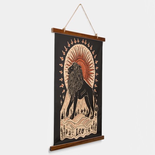 Tapestry Leo Celestial Zodiac Art Wandteppich Mit Holzrahmen (Gewinkelt)