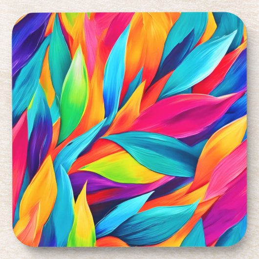 Tapestry-Malerei aus tropischem Leaf Getränkeuntersetzer (Vorderseite)