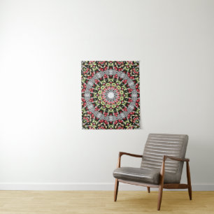 Tapestry Mandala rundes Muster Kaleidoskop Retro Wandteppich