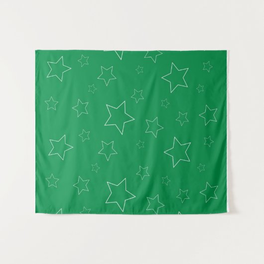 Tapestry mit grünen Sternen Wandteppich (Vorderseite (Horizontal))