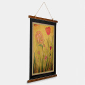 Tapestry - Mixed Media Flowers-2 Wandteppich Mit Holzrahmen (Gewinkelt)