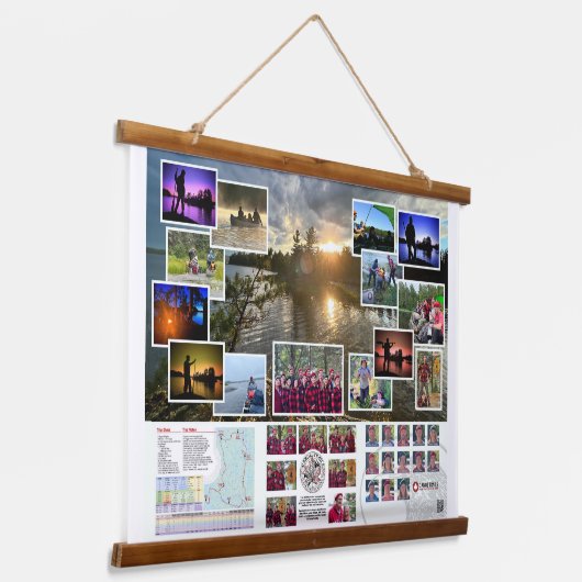 Tapestry of Canoe Trails 2022 Kanadische Reise Wandteppich Mit Holzrahmen (Gewinkelt)