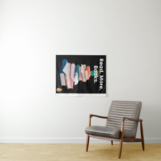 Tapestry of "Read. More. Books." Wandteppich (Beispiel (Horizontal))