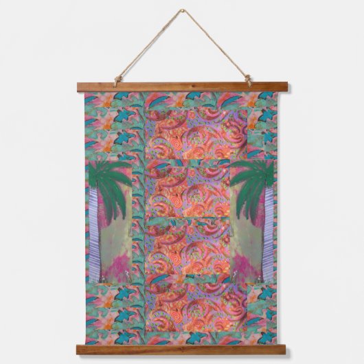 Tapestry - Palm Tree Abstract  Wandteppich Mit Holzrahmen (Vorderseite)