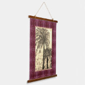 Tapestry - Palm Tree Sepia Wandteppich Mit Holzrahmen (Gewinkelt)