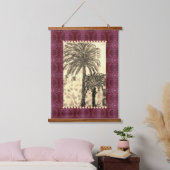 Tapestry - Palm Tree Sepia Wandteppich Mit Holzrahmen (Schlafzimmer)