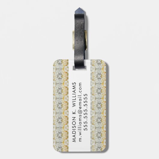 Tapestry Rosette II Gepäckanhänger (Rückseite vertikal)