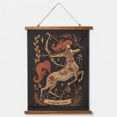 Tapestry Sagittarius Celestial Zodiac Art Wandteppich Mit Holzrahmen (Vorderseite)