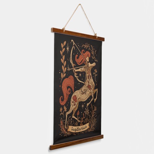 Tapestry Sagittarius Celestial Zodiac Art Wandteppich Mit Holzrahmen (Gewinkelt)