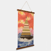 Tapestry - Sailboat with Striped Sail  Wandteppich Mit Holzrahmen (Gewinkelt)