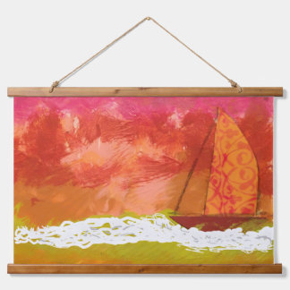 Tapestry - Sailing Red Skies  Wandteppich Mit Holzrahmen