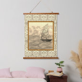 Tapestry - Sepia Sail Wandteppich Mit Holzrahmen (Schlafzimmer)