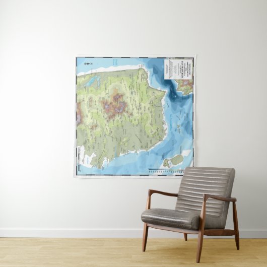 Tapestry - SF Topographische und Bathymetrische Ka Wandteppich (Beispiel (Horizontal))