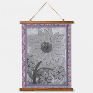Tapestry - Sunflower Polkadot Center Wandteppich Mit Holzrahmen