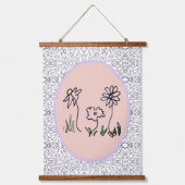 Tapestry - Three Flowers Wandteppich Mit Holzrahmen (Vorderseite)