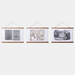 Tapestry Trio of Old London Wandteppich Mit Holzrahmen