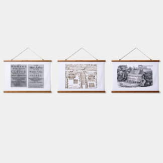 Tapestry Trio of Old London Wandteppich Mit Holzrahmen