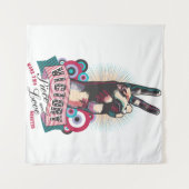 Tapestry – Victory Peace & Love Pop-Art Design Wandteppich (Vorderseite (Horizontal))