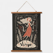 Tapestry Virgo Celestial Zodiac Art Wandteppich Mit Holzrahmen (Vorderseite)