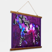 Tapestry - Whimsical Abstrakt Galloping Horse Wandteppich Mit Holzrahmen (Gewinkelt)