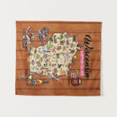 Tapestry - Wisconsin Supper Club Karte Wandteppich (Vorderseite (Horizontal))