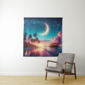 Tapesty Crescent Moon Tropical Beach Art Wandteppich (Beispiel)
