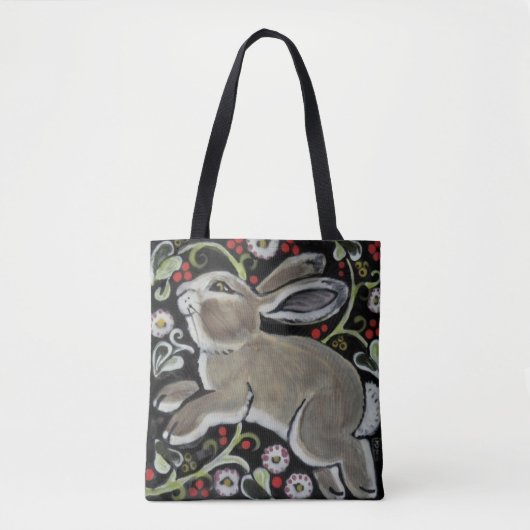 Tapestyle Gray Rabbit Niedlich Tote Bag Weihnachte Tasche (Vorderseite)