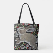 Tapestyle Gray Rabbit Niedlich Tote Bag Weihnachte Tasche (Rückseite)