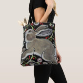 Tapestyle Gray Rabbit Niedlich Tote Bag Weihnachte Tasche (Von Nahem)