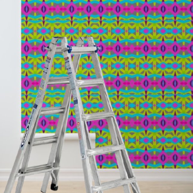 Tapete abziehen und kleben, fett rosa gelb (Von Creator hochgeladen)