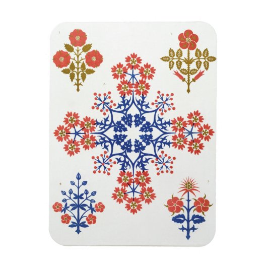 Tapete aus Violiet, Iris und Tulpe, tl Magnet (Vertikal)