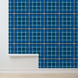 Tapete Blau Tartan Karo Karomuster