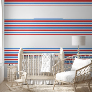 Tapete Blue Red & White Strip
