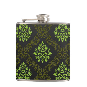 Tapete Blumen Grün Flachmann