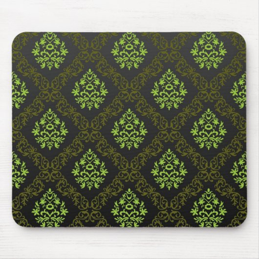 Tapete Blumen Grün Mousepad (Vorne)