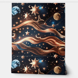 Tapete - Bronze Celestial Mond Design