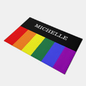 Tapete Capacho Orgulho Gay Rainbow Personalizado Fußmatte (Schrägansicht)