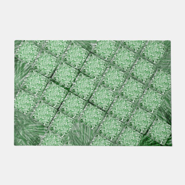 Tapete com pequenos quadrados verdes e'falha fußmatte (Vorderseite)