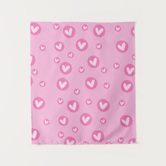 Tapete de Parede Decorativo Corações Rosa Wandteppich