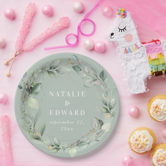 Tapete für Hochzeitsfeiern mit Wasserfarbe Pappteller (Party)