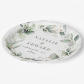 Tapete für Hochzeitsfeiern mit Wasserfarbe Pappteller (Schrägansicht)