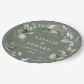 Tapete für Hochzeitsfeiern mit Wasserfarbe Pappteller (Schrägansicht)