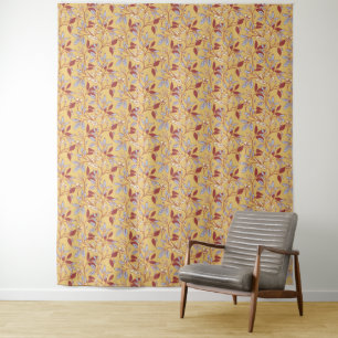 Tapete im Vintage-Stil mit blauem botanischem Must Wandteppich