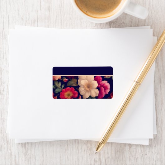 Tapete mit Blumenmuster Adressaufkleber (Insitu)