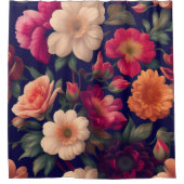 Tapete mit Blumenmuster Duschvorhang (Vorderseite)